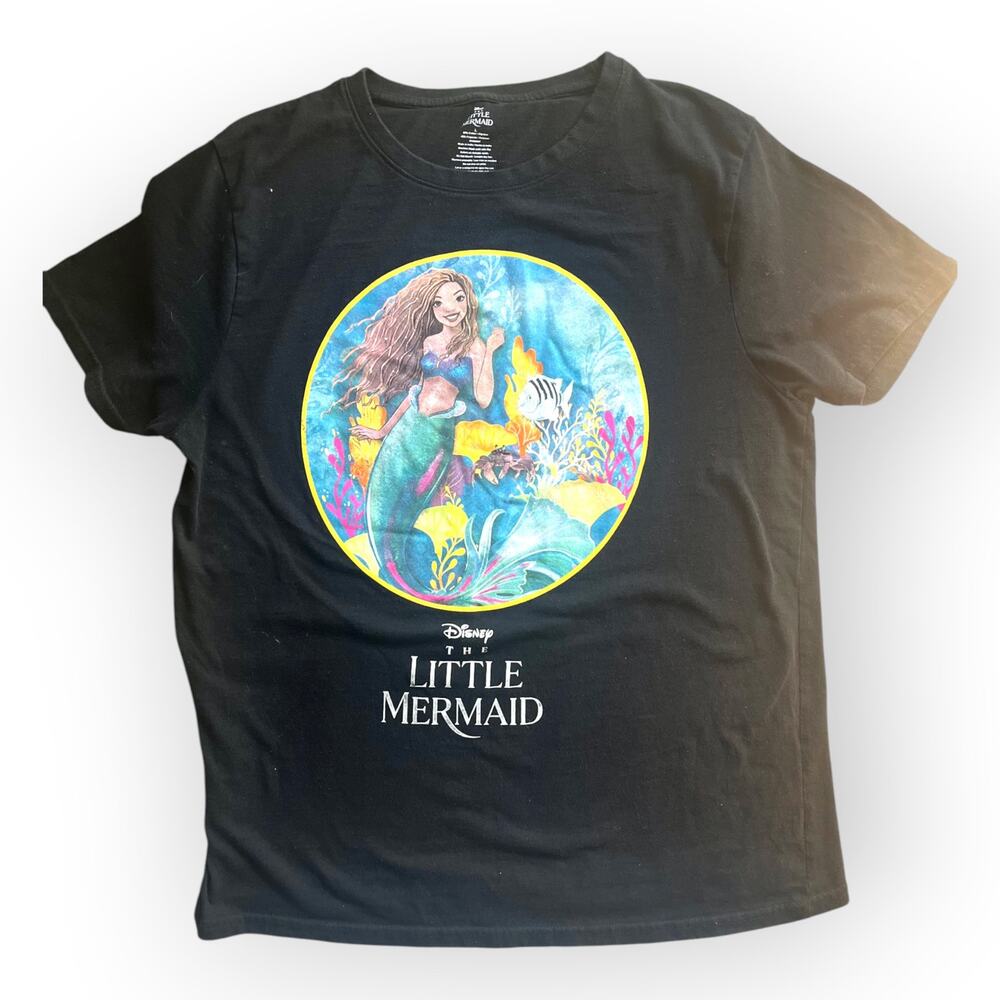 Walt Disney THE LITTLE MERMAID Ariel Black T-Shirt, 2023 Movie, SZ L